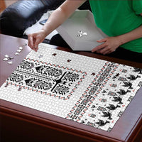 Ukraine Military Vyshyvanka Pattern Puzzle Ukrainian Heritage White Tactical Style - Wonder Print Shop