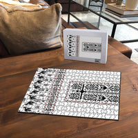 Ukraine Military Vyshyvanka Pattern Puzzle Ukrainian Heritage White Tactical Style - Wonder Print Shop