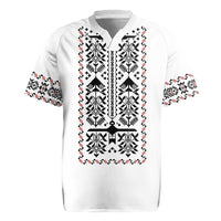 Ukraine Military Vyshyvanka Pattern Rugby Jersey Ukrainian Heritage White Tactical Style - Wonder Print Shop