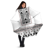 Ukraine Military Vyshyvanka Pattern Umbrella Ukrainian Heritage White Tactical Style - Wonder Print Shop