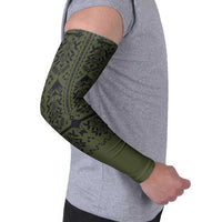 Ukraine Military Vyshyvanka Pattern Arm Sleeves Ukrainian Heritage Green Tactical Style - Wonder Print Shop