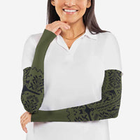 Ukraine Military Vyshyvanka Pattern Arm Sleeves Ukrainian Heritage Green Tactical Style - Wonder Print Shop