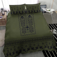 Ukraine Military Vyshyvanka Pattern Bedding Set Ukrainian Heritage Green Tactical Style - Wonder Print Shop