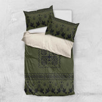 Ukraine Military Vyshyvanka Pattern Bedding Set Ukrainian Heritage Green Tactical Style - Wonder Print Shop