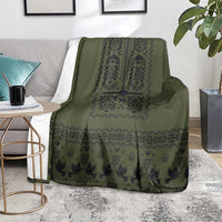 Ukraine Military Vyshyvanka Pattern Blanket Ukrainian Heritage Green Tactical Style - Wonder Print Shop