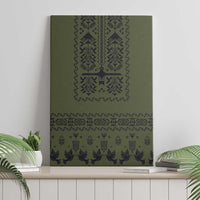 Ukraine Military Vyshyvanka Pattern Canvas Wall Art Ukrainian Heritage Green Tactical Style - Wonder Print Shop