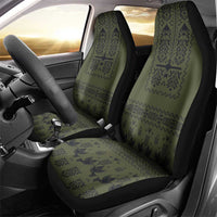 Ukraine Military Vyshyvanka Pattern Car Seat Cover Ukrainian Heritage Green Tactical Style - Wonder Print Shop