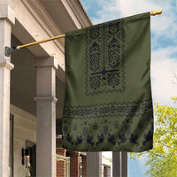 Ukraine Military Vyshyvanka Pattern Garden Flag Ukrainian Heritage Green Tactical Style - Wonder Print Shop