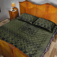 Ukraine Military Vyshyvanka Pattern Quilt Bed Set Ukrainian Heritage Green Tactical Style - Wonder Print Shop
