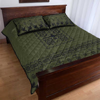 Ukraine Military Vyshyvanka Pattern Quilt Bed Set Ukrainian Heritage Green Tactical Style - Wonder Print Shop