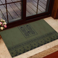 Ukraine Military Vyshyvanka Pattern Rubber Doormat Ukrainian Heritage Green Tactical Style - Wonder Print Shop