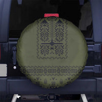 Ukraine Military Vyshyvanka Pattern Spare Tire Cover Ukrainian Heritage Green Tactical Style - Wonder Print Shop
