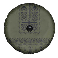 Ukraine Military Vyshyvanka Pattern Spare Tire Cover Ukrainian Heritage Green Tactical Style - Wonder Print Shop