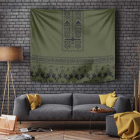 Ukraine Military Vyshyvanka Pattern Tapestry Ukrainian Heritage Green Tactical Style - Wonder Print Shop