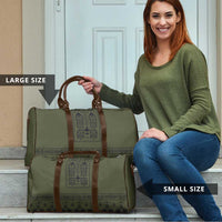 Ukraine Military Vyshyvanka Pattern Travel Bag Ukrainian Heritage Green Tactical Style - Wonder Print Shop