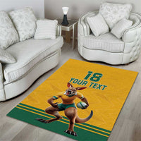 Custom Australia Rugby Area Rug Wallabies Mascot Sporty Style - Wonder Print Shop