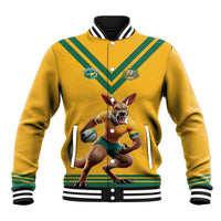 Custom Australia Rugby Baseball Jacket Wallabies Mascot Sporty Style - Wonder Print Shop