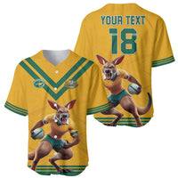 Custom Australia Rugby Baseball Jersey Wallabies Mascot Sporty Style - Wonder Print Shop