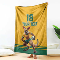 Custom Australia Rugby Blanket Wallabies Mascot Sporty Style - Wonder Print Shop