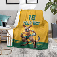 Custom Australia Rugby Blanket Wallabies Mascot Sporty Style - Wonder Print Shop