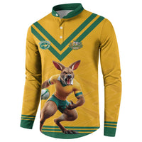 Custom Australia Rugby Button Sweatshirt Wallabies Mascot Sporty Style - Wonder Print Shop