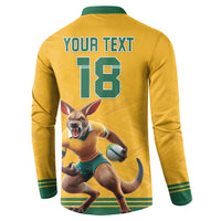 Custom Australia Rugby Button Sweatshirt Wallabies Mascot Sporty Style - Wonder Print Shop