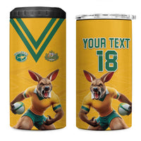 Custom Australia Rugby 4 in 1 Can Cooler Tumbler Wallabies Mascot Sporty Style - Wonder Print Shop