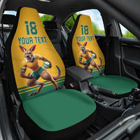 Custom Australia Rugby Car Seat Cover Wallabies Mascot Sporty Style - Wonder Print Shop