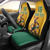 Custom Australia Rugby Car Seat Cover Wallabies Mascot Sporty Style - Wonder Print Shop