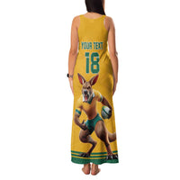 Custom Australia Rugby Family Matching Tank Maxi Dress and Hawaiian Shirt Wallabies Mascot Sporty Style - Wonder Print Shop
