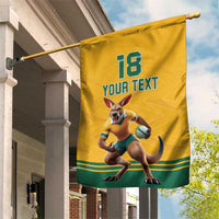 Custom Australia Rugby Garden Flag Wallabies Mascot Sporty Style - Wonder Print Shop