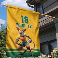 Custom Australia Rugby Garden Flag Wallabies Mascot Sporty Style - Wonder Print Shop