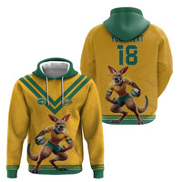 Custom Australia Rugby Hoodie Wallabies Mascot Sporty Style - Wonder Print Shop
