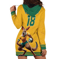 Custom Australia Rugby Hoodie Dress Wallabies Mascot Sporty Style - Wonder Print Shop