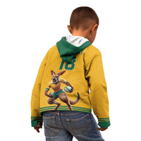 Custom Australia Rugby Kid Hoodie Wallabies Mascot Sporty Style - Wonder Print Shop