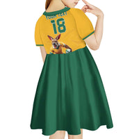 Custom Australia Rugby Kid Short Sleeve Dress Wallabies Mascot Sporty Style - Wonder Print Shop