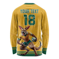 Custom Australia Rugby Long Sleeve Shirt Wallabies Mascot Sporty Style - Wonder Print Shop