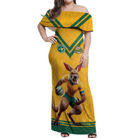 Custom Australia Rugby Off Shoulder Maxi Dress Wallabies Mascot Sporty Style - Wonder Print Shop