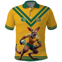 Custom Australia Rugby Polo Shirt Wallabies Mascot Sporty Style - Wonder Print Shop