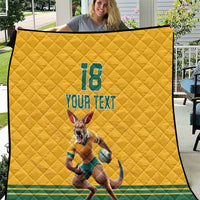 Custom Australia Rugby Quilt Wallabies Mascot Sporty Style - Wonder Print Shop