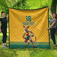 Custom Australia Rugby Quilt Wallabies Mascot Sporty Style - Wonder Print Shop
