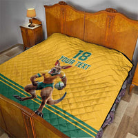Custom Australia Rugby Quilt Wallabies Mascot Sporty Style - Wonder Print Shop