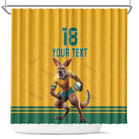 Custom Australia Rugby Shower Curtain Wallabies Mascot Sporty Style - Wonder Print Shop