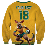 Custom Australia Rugby Sweatshirt Wallabies Mascot Sporty Style - Wonder Print Shop