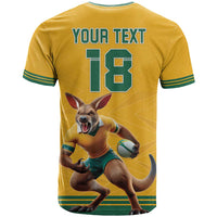 Custom Australia Rugby T Shirt Wallabies Mascot Sporty Style - Wonder Print Shop