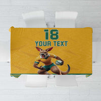 Custom Australia Rugby Tablecloth Wallabies Mascot Sporty Style - Wonder Print Shop
