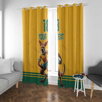 Custom Australia Rugby Window Curtain Wallabies Mascot Sporty Style - Wonder Print Shop