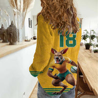 Custom Australia Rugby Women Casual Shirt Wallabies Mascot Sporty Style - Wonder Print Shop