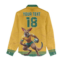 Custom Australia Rugby Women Casual Shirt Wallabies Mascot Sporty Style - Wonder Print Shop