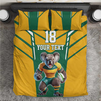 Custom Australia Rugby Bedding Set Koala Mascot Sporty Style - Wonder Print Shop